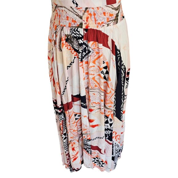 Abel The Label Open Back Orange Black Color Summer Dress Sz S - Picture 4 of 12